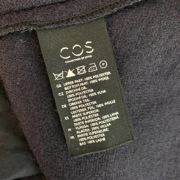 COS Black Wool Contrast Hem Long Sleeve Dress - Picture 11 of 11